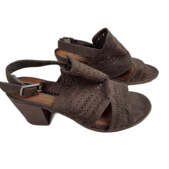 Seychelles Womens Olive Green Bora Suede Chunky Block Sandal Heel Size 7 Neutral - Picture 2 of 10